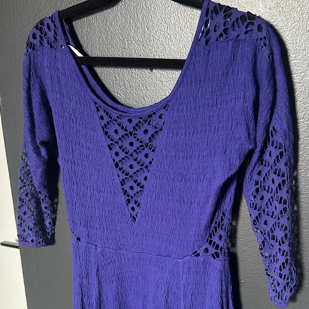 Free People purple Elegant Purple Lace Dress like new XS